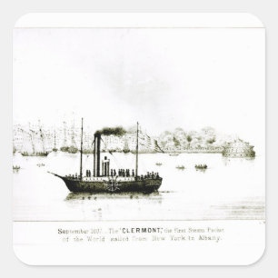 The 'Clermont', the first Steam Packet Square Sticker