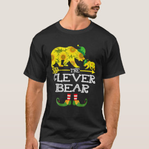The Clever Bear Elf Sunflower Funny Christmas Gift T-Shirt