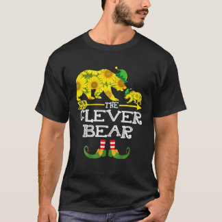 The Clever Bear Elf Sunflower Funny Christmas Gift T-Shirt