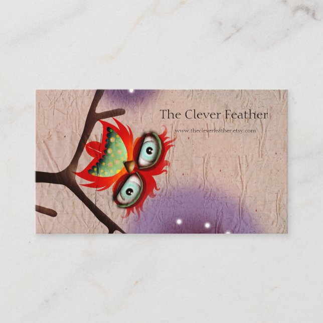 The Clever Feather Business Card (Front)