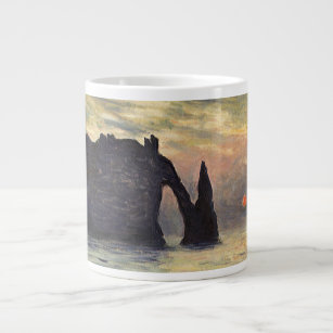 The Cliff Etretat, Sunset by Claude Monet Large Coffee Mug