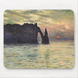 The Cliff Etretat, Sunset by Claude Monet Mouse Pad