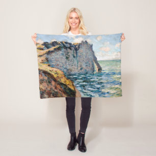 The Cliff of Aval, Monet Fleece Blanket