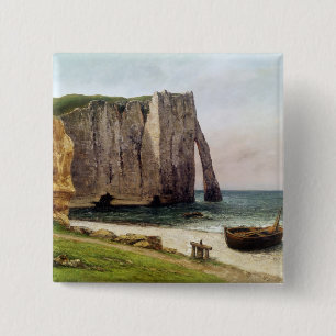 The Cliffs at Etretat, 1869 15 Cm Square Badge