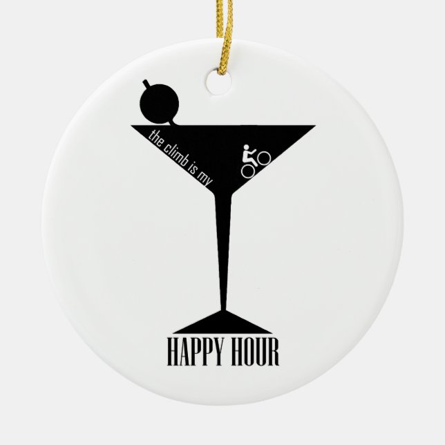 The Climb Is My Happy Hour Ceramic Tree Decoration (Front)