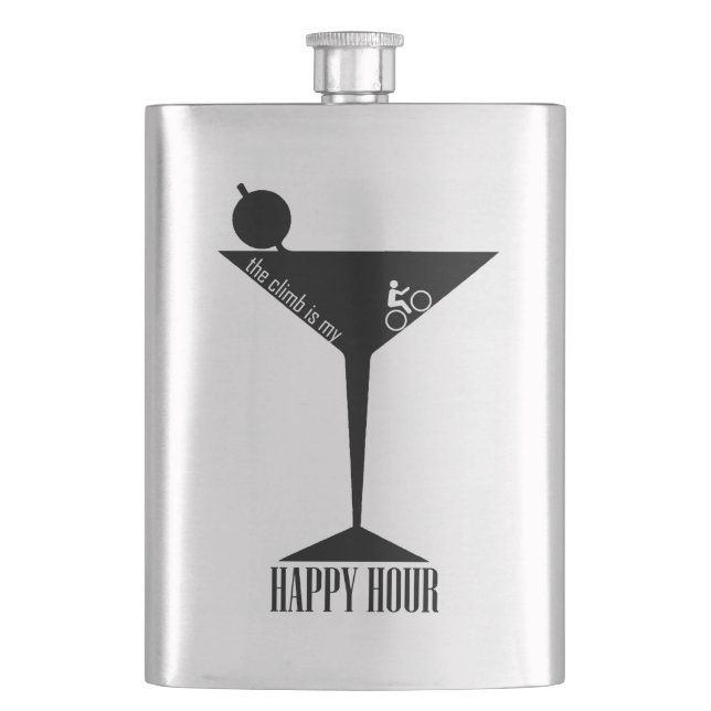 The Climb Is My Happy Hour Hip Flask (Front)