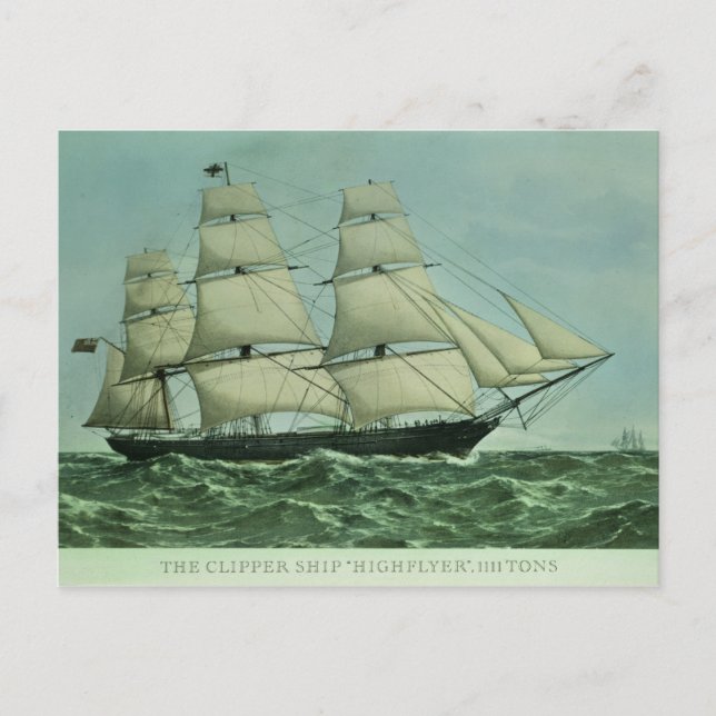 The Clipper ship 'Highflyer', 1111 tons Postcard (Front)
