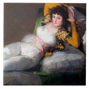 The Clothed Maja, Francisco Goya Tile