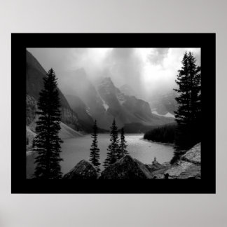 The Clouds Burst (Bordered) Black & White Poster