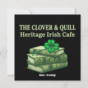 The Clover & Quill: Heritage Irish Cafe Celtic Invitation