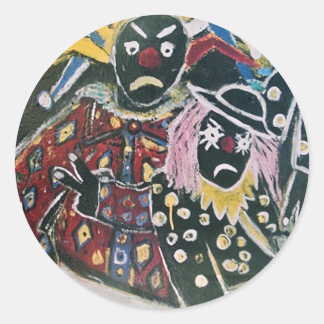 THE CLOWN AND JESTER CLASSIC ROUND STICKER (Front)