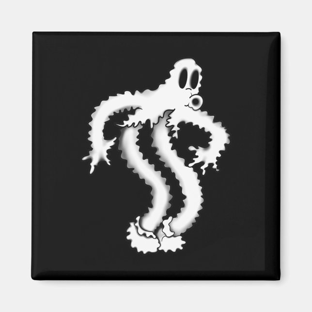 The Clown Ghost Shaky Spooky Blackwork  Magnet (Front)