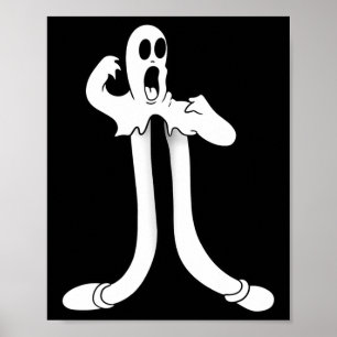 The Clown Ghost Splits Blackwork  Poster