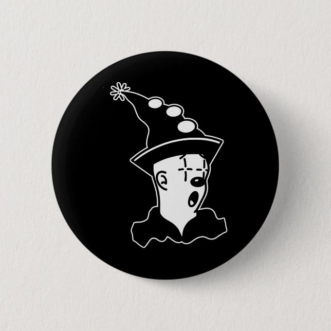 The Clown Ghost Surprised  6 Cm Round Badge (Front)