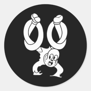 The Clown Ghost Twisted Blackwork  Classic Round Sticker