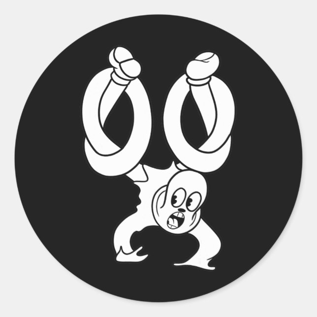 The Clown Ghost Twisted Blackwork  Classic Round Sticker (Front)