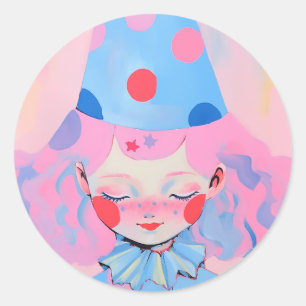 The Clown with Pink Hair Classic Round Sticker