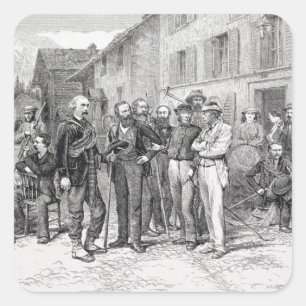 The Club Room of Zermatt in 1864, from 'The Ascent Square Sticker