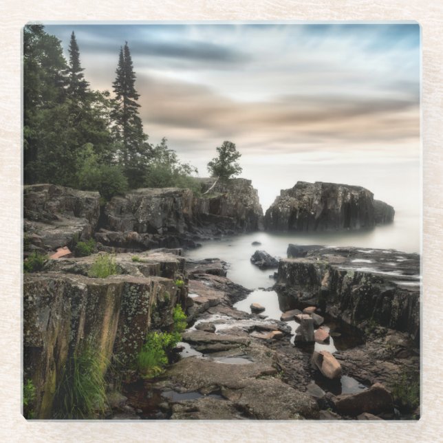 The Coast of Lake Superior | Minnesota Glass Coaster (Front)