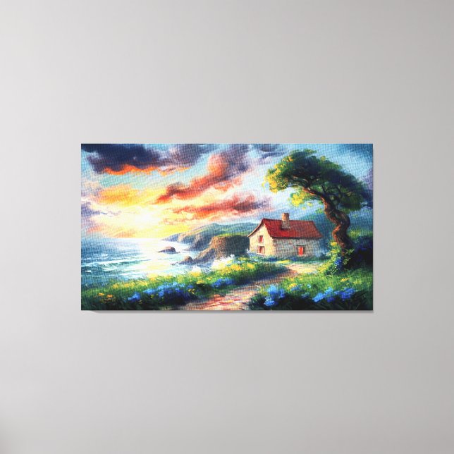 The Coastal Cottage Canvas Print (Front)