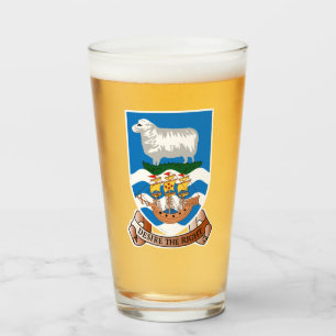 The coat of arms of Falkland Islands Glass