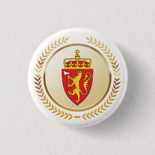 The Coat of Arms of Norway 3 Cm Round Badge