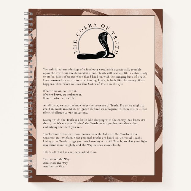 The Cobra of Truth Inspirational Journalling Notebook (Front)