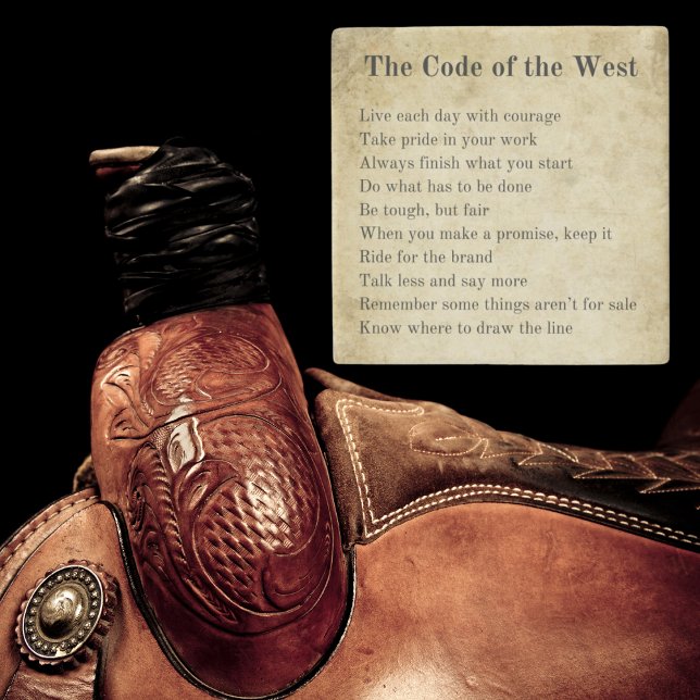 The Code of the West | Southern Quotes Stone Coaster (Creator Uploaded)