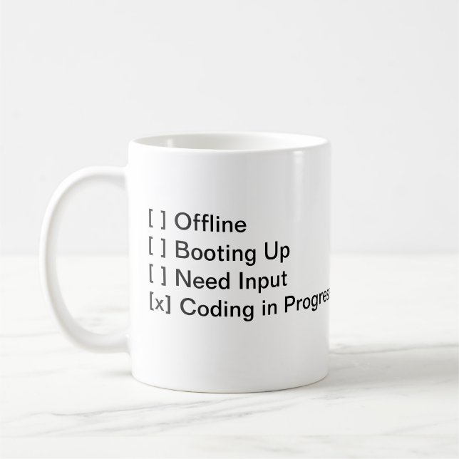 The Coder's Caffeine Meter Coffee Mug (Left)