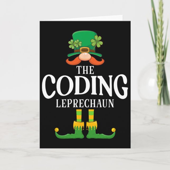 The Coding Leprechaun St Patricks Day Matching  Card (Front)