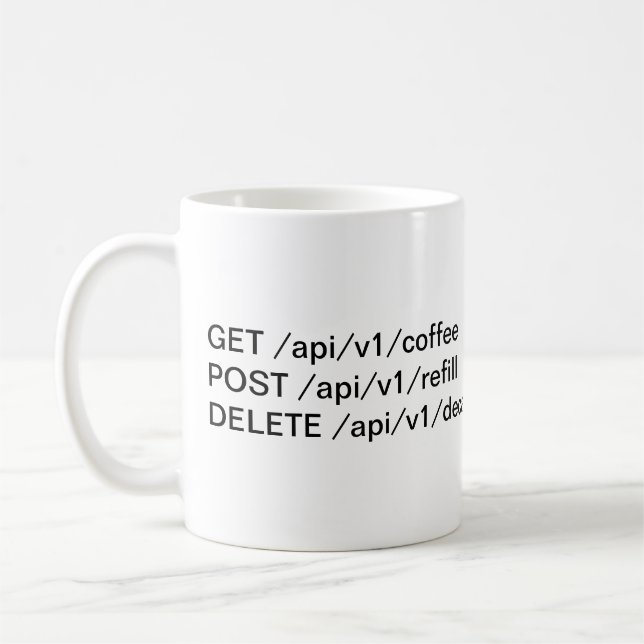 The Coffee API Coffee Mug (Left)