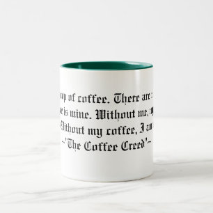 The Coffee Creed Two-Tone Coffee Mug