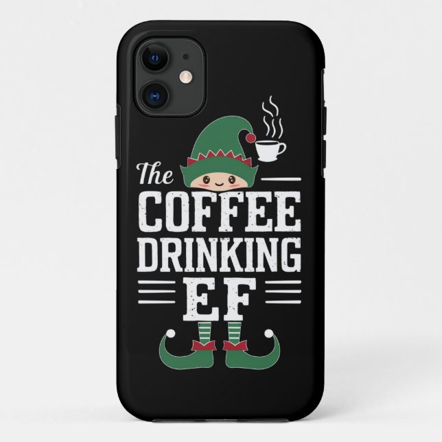 The Coffee Drinking Elf Family Matching Christmas  Case-Mate iPhone Case (Back)