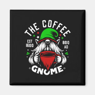 The Coffee Gnome Funny Christmas Ugly Pajamas Gnom Magnet