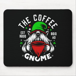 The Coffee Gnome Funny Christmas Ugly Pajamas Gnom Mouse Pad