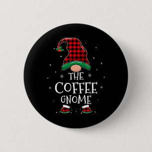The Coffee Gnome Xmas Family Matching Plaid Christ 6 Cm Round Badge
