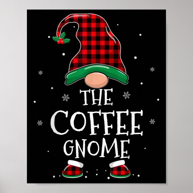 The Coffee Gnome Xmas Family Matching Plaid Christ Poster (Front)