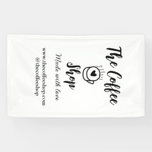 The coffee shop and website social media business banner