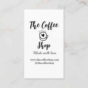 The coffee shop and website social media business  card