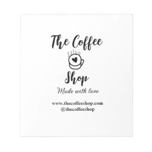 The coffee shop and website social media business  notepad