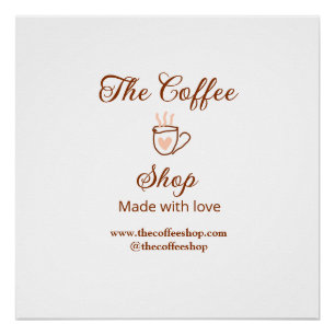 The coffee shop and website social media business  poster