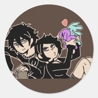 The coffin of andy and leyley classic round sticker