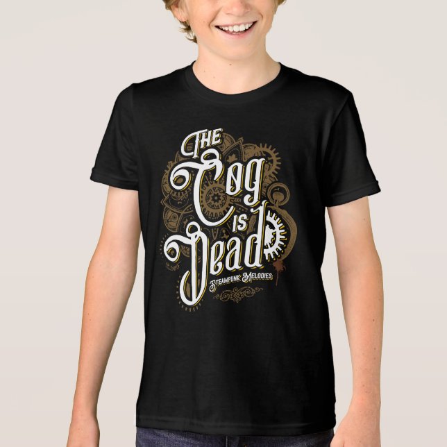 The Cog is Dead (Victorian Logo) Kids T-Shirt Tri-Blend Shirt (Front)