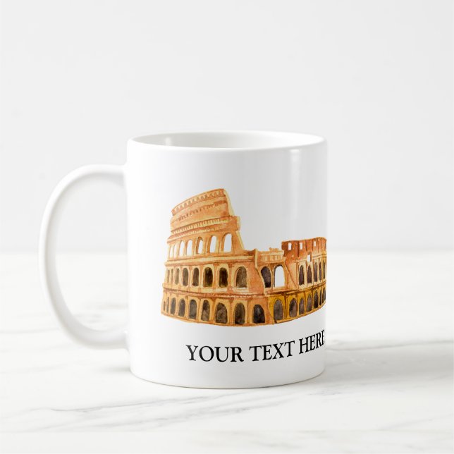 The Coliseum Rome, Italy Personalised Design Coffee Mug (Left)