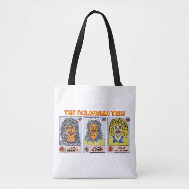The Colombian Trio Higuita, Valderrama, Alvarez Tote Bag (Front)