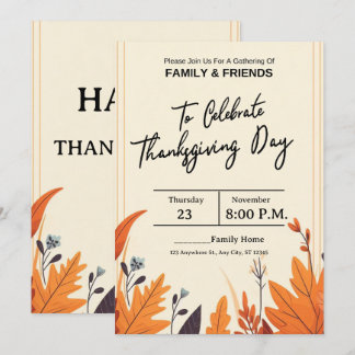 THE COLORFUL AUTUMN SEASON AND THANKSGIVING INVITATION
