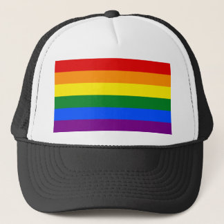 The colors of the rainbow trucker hat