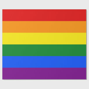 The colors of the rainbow wrapping paper