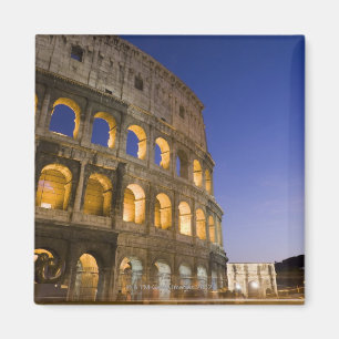 the Colosseum ampitheatre illuminated at night Magnet