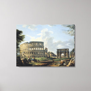 The Colosseum and the Arch of Constantine Canvas Print